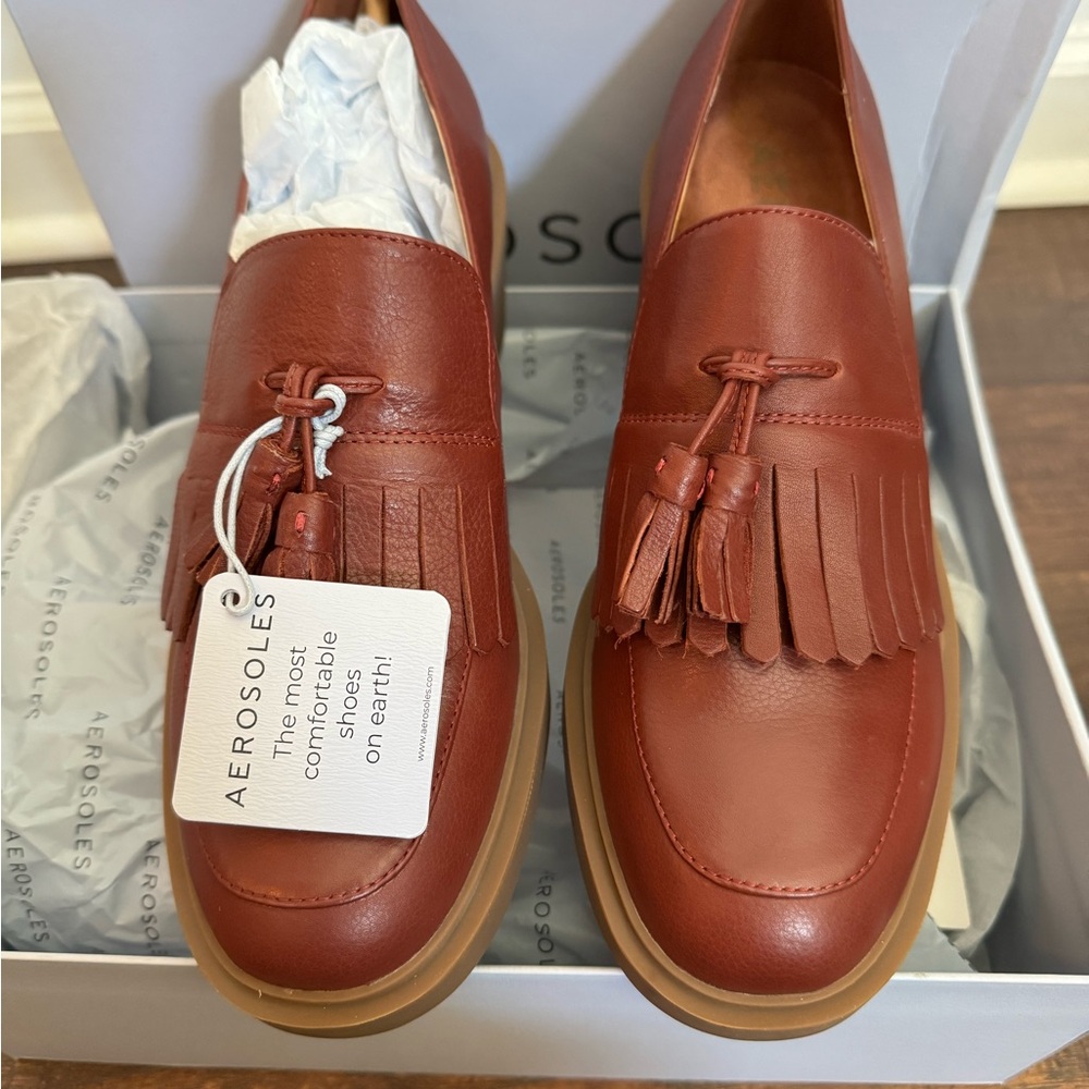 Aerosoles Gibes 228 Women’s Clay Leather Loafers, Size 9